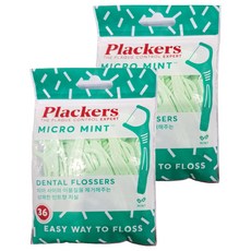 Plackers 派樂絲 Micro 牙線棒, 8cm, 36支, 2包