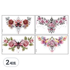 STARIUM 女性時尚紋身貼紙 大型4件組, 2套, A