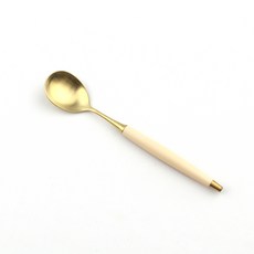 Bogen Le Bien 鍍金餐具茶匙, 米色, 1個