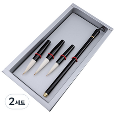 미니띠네 미니제이드 붓 교체용 서예 세트 블랙, 3.8cm, 4.4cm, 4.8cm, 2세트