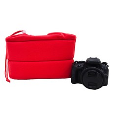 앤티스 파우치형 벨벳 카메라 가방, 레드, 1개
