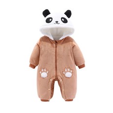 Mom's care 熊貓造型連帽冬季連身衣