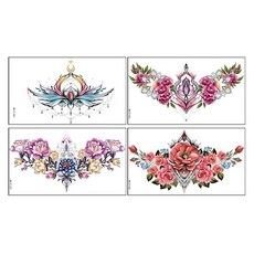 스타리움 여성 패션 타투 스티커 대형 4종 세트, 1세트, B