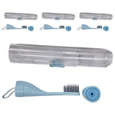 城市漫遊 旅行牙刷組合, 牙刷牙膏2合1, 輕巧便攜, 藍色, 62g, 4組