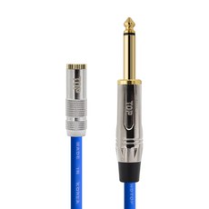 HDtop 韓國製 3.5立體聲母 5.5單聲道公 音源線 10m, 金屬藍, 1個, HT-TP3919