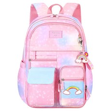 馬卡龍星空減壓護脊兒童書包 S型舒適肩帶 側開門多功能口袋設計