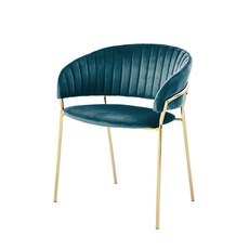 지엠퍼니처 엘리골드 벨벳 인테리어 의자, 그린, 1개