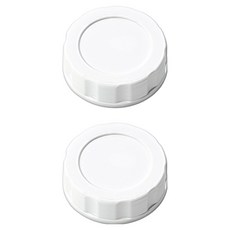 soonsooa Double Heart 奶瓶通用母乳儲存密封蓋, 2個, 白色