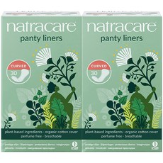 natracare 英國奈卡 衛生護墊, 30片, 2盒, 曲線型(16cm)