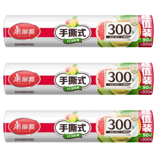 Maryya 美麗雅 手撕式PE保鮮膜 冷熱兼顧 冰箱/微波爐可用, 90m, 3捲