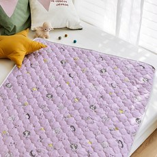 Decoone 棉質絎縫防水床墊, 紫色, 1入