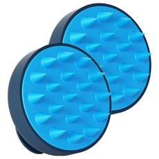 ROBLUE Edge 矽膠洗髮頭皮按摩刷 + 掛繩組, 海軍藍, 2個