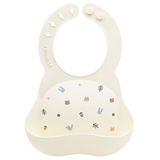 FROMISE 矽膠圍兜, 白色, 1個, 1個