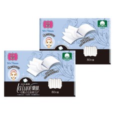lalune 蘭韻 台灣公司貨 可撕式化妝棉, 80片, 2盒
