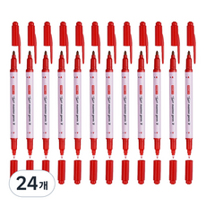 DONG-A 雙頭油性筆2, 24個, 紅色