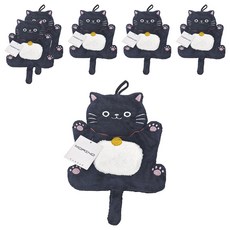 MORINO 摩力諾 造型擦手巾 24 x 35cm 黑金貓, 1條, 6條