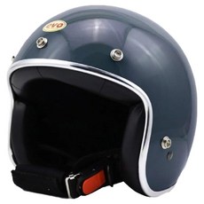 EVO 精裝銀邊款復古騎士安全帽 附冰絲面罩 顏色隨機, 石墨藍