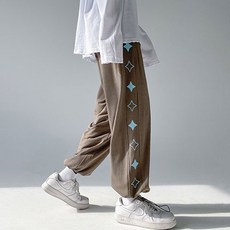 AOULS 男士鑽石側邊羅紋長褲 #KN184