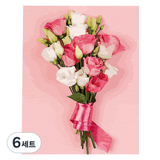 플레이어바웃 DIY 명화 유화 그림그리기 세트 40 x 50 cm, 장미 꽃다발, 6세트