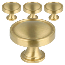 MONESPACE 硬幣黃銅單孔家具把手, 4個