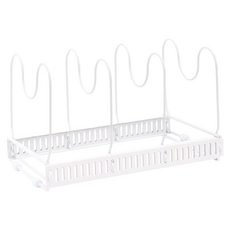 Joeun Living 平底鍋收納架 伸縮 白色 鋼材質, 1個, 6層