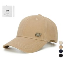 JEEPSPIRIT 남녀공용 캐주얼 패션 프리즈 심플 로고 베이직 볼캡 + 지프전용포장 베이지 FREE