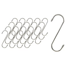生活家居細節多用途 S 形衣架掛鉤 14cm, 20個, 銀色