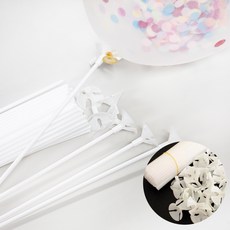 파티공구 풍선 컵스틱 세트, 화이트, 500세트