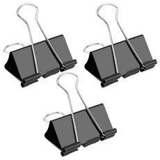 라이크존 클립 블랙 더블 집게, 41mm, 1개입, 3개