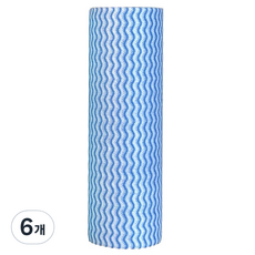 씨엠 1회용 뜯어쓰는 주방 롤 행주 블루, 50개, 6개