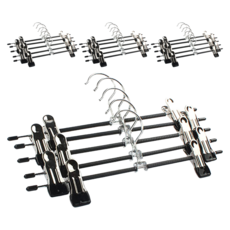 Sunwooland 裙褲兩用衣架, 黑色, 20個