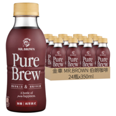 金車 MR.BROWN 伯朗咖啡 Pure Brew 純萃美式, 24瓶, 350ml