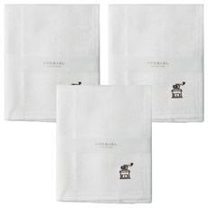 HARADA ORIMONO 原田織物 KAYA 純白刺繡蚊帳布廚房擦拭巾 紗布抹布 天然纖維 日本產, 30 x 30cm, 3條