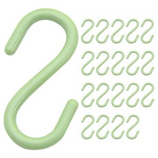 리빙홈디테일 다용도 플라스틱 심플 S자 걸이 소자, 그린, 20개