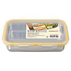 kitchen U 不鏽鋼單格便當分隔餐盒, 混合色, 1個