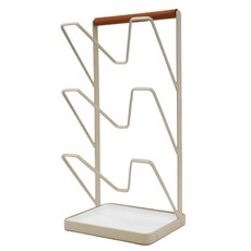 Let's cook 樂司廚品 小鐵立式鍋蓋架附盤, 白色 + 木色, 1個