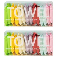 휴대용 압축 포장 일회용 세안타월 화이트 7종 x 2p 세트, 2세트