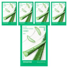 이니스프리 New 알로에 에너지 마스크 22ml, 1개입, 5개