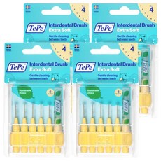 TePe 緹碧 牙間刷 超軟刷毛 適用於不同牙縫尺寸, 0.7mm, 6支, 4盒