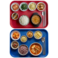 미니모 고강도 컬러 쟁반 트레이 2종 세트, 아마존블루, 크림슨레드, 1세트