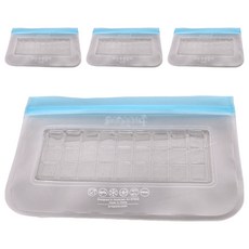 prepara 沛樂生活 食物保鮮密封夾鏈袋 藍色, 4號袋(20.32 x 12.7cm), 2入, 2組