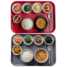 미니모 고강도 컬러 쟁반 트레이 2종 세트, 크림슨레드, 스페이스그레이, 1세트