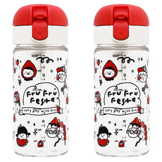 Richell 利其爾 AQ細長飲水杯 240ml, 紅色, 2個