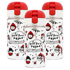 Richell 利其爾 AQ細長飲水杯 240ml, 紅色, 3個