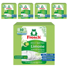 Frosch 德國小綠蛙 綠檸檬洗碗機專用洗碗錠 30個裝, 540g, 5個