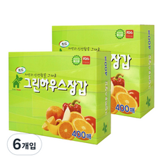 그린하우스 위생장갑 400매, 400개입, 6개