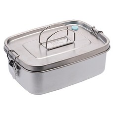 cook power 鍋寶 304不鏽鋼手提密扣便當盒 1.2L SSB-61100 308g 20 x 13.5 x 10cm, 銀色, 1個