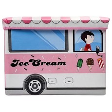 卡通玩具收納箱, 粉紅色, 1個