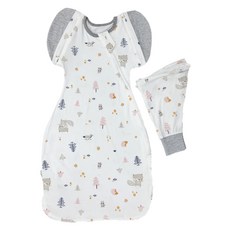 OhBabyLying 夏季輕薄款 可換袖成長包巾 森林松鼠