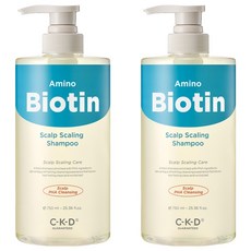 씨케이디 아미노 비오틴 두피 각질 샴푸 그린시트러스향, 750ml, 2개